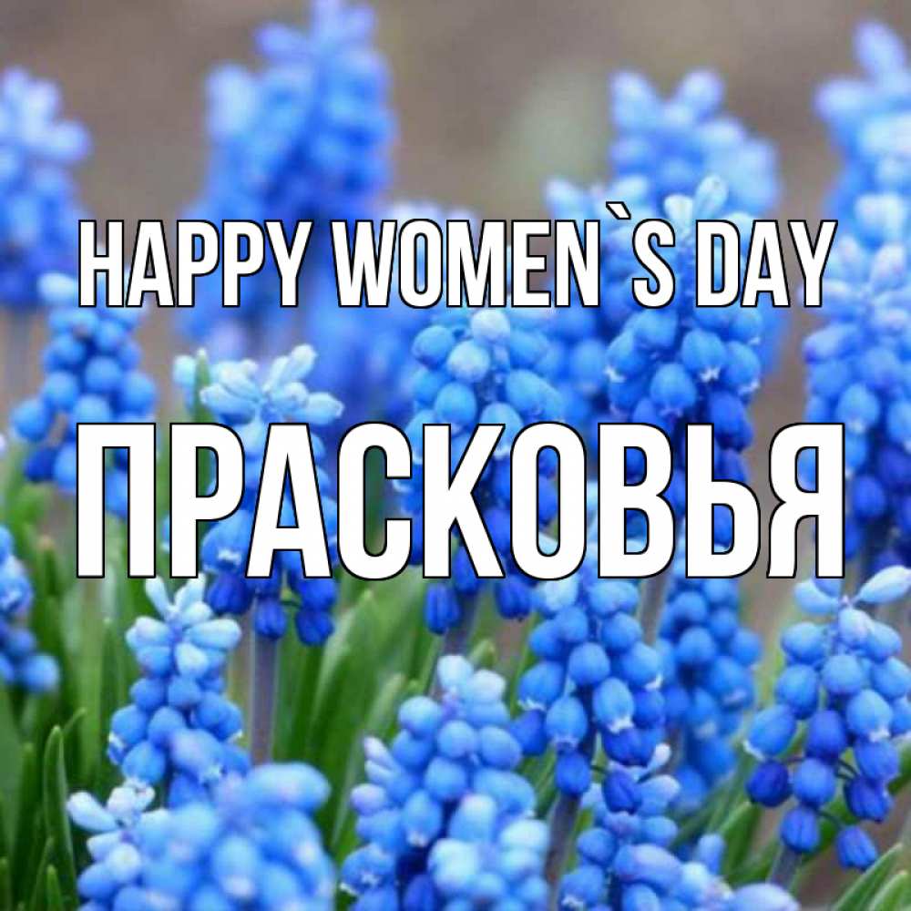 Greetings card с именем, Прасковья happy women`s day Поздравительная открытка для женщин с цветами на праздничную дату Greetings with text for free download 